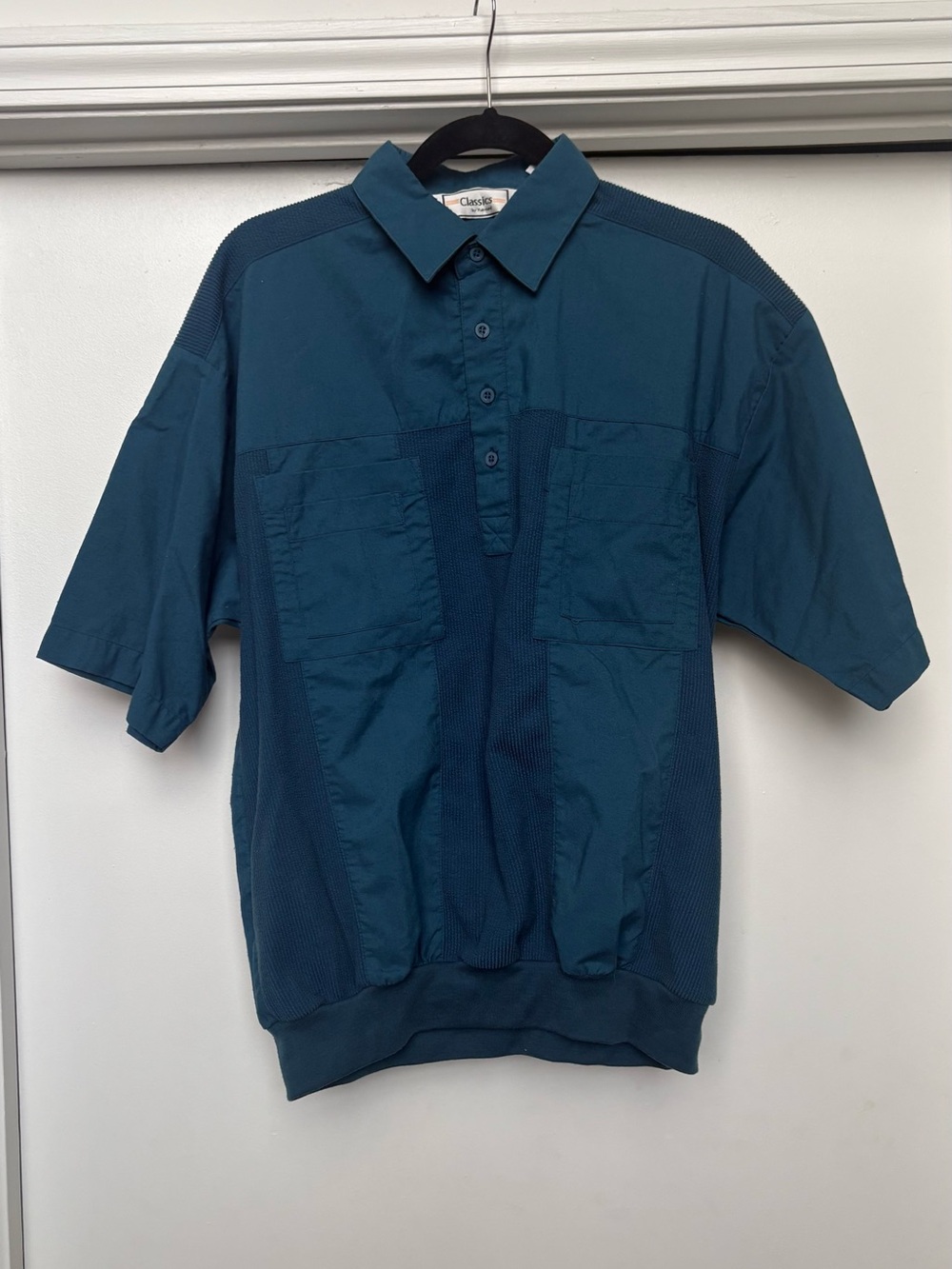 Vintage 80s Classic Blue Men's Short Sleeve Shirt